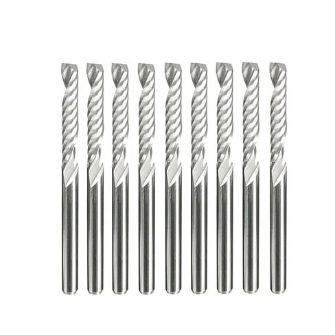 10Pcs 4mm Shank Single Flute Carbide Spiral End Mill Cutter CNC Router Bits 22mm(35mm) in Kuwait