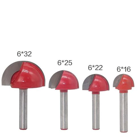 6mm Shank CNC Tools Solid Carbide Round Nose Bits Round Nose Cove Core Box Router Bit Shaker Cutter Tools for Woodworking(4PCS) in Saudi Arabia