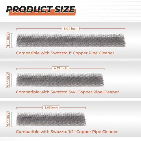 1/2" & 3/4" Stainless Steel Replaceable Brushes for Copper Pipe Cleaner(Each 3PCS) in Kuwait