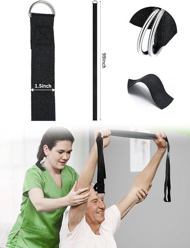 Yoga Bands with Adjustable D-Ring Buckle, Yoga Strap for Stretching, Cotton Belt for Fitness, Yoga, Pilates, Physical Therapy, Improve Flexibility in Saudi Arabia