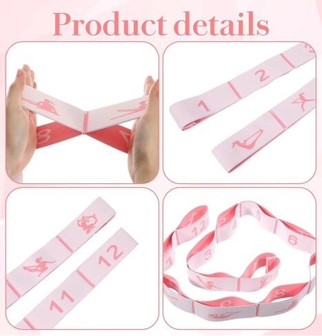 Stretching Strap, 12 Loops Yoga Straps for Stretching, Yoga Strap for Flexibility Training, Leg Stretch & Exercise, Durable Elastic Resistance Band in Saudi Arabia