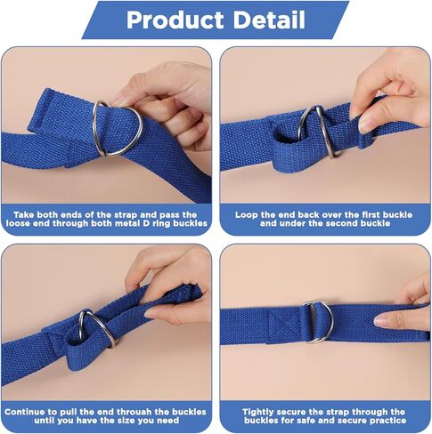 10 Pieces 8ft Yoga Strap for Stretching Bulk with Adjustable Metal D Ring Buckle Loop Exercise Band Stretching Belt for Fitness Gym Workout Pilates Physical Therapy in Saudi Arabia