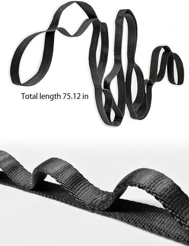 Stretching Strap, 10 Loops Yoga Strap for Physical Therapy, Nylon Stretch Straps for Pilates, Exercise, Stretch Band for Women and Men in Saudi Arabia