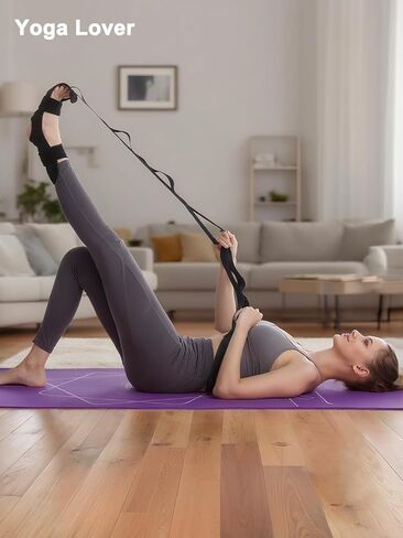 Stretching Strap, 10 Loops Yoga Strap for Physical Therapy, Nylon Stretch Straps for Pilates, Exercise, Stretch Band for Women and Men in Saudi Arabia