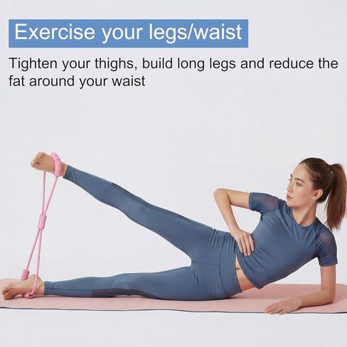 Pink 8-Shape Arm Trainer, Home Fitness Resistance Band for Back Stretching & Yoga Workout in Saudi Arabia