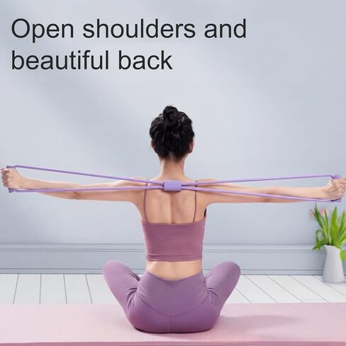 Pink 8-Shape Arm Trainer, Home Fitness Resistance Band for Back Stretching & Yoga Workout in Saudi Arabia