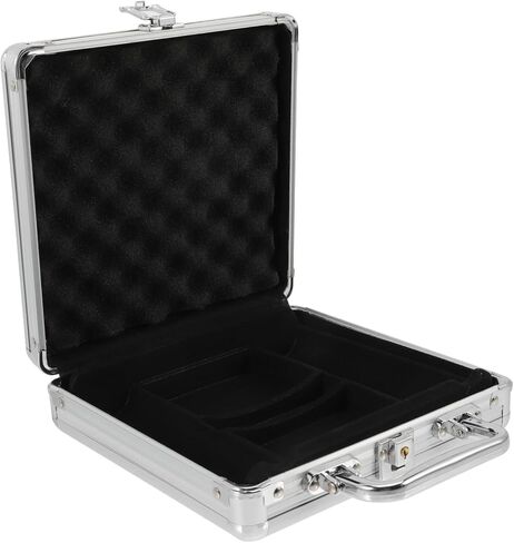 حافظة رقائق البوكر من خليط معدني بسعة كبيرة من BESPORTBLE مع حاوية بطاقات بمقبض لتخزين رقائق البوكر والبطاقات بشكل آمن، صندوق حمل محمول للعبة البلاك جاك in Kuwait