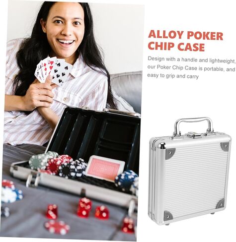 Large Capacity Alloy Poker Chip Carrier Case Buckle Lock Aluminum Poker Cards Storage Box for Organized Chip and Card Protection in Saudi Arabia