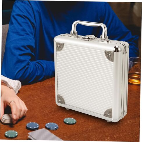 Large Capacity Alloy Poker Chip Carrier Case Buckle Lock Aluminum Poker Cards Storage Box for Organized Chip and Card Protection in Saudi Arabia