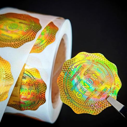 500pcs per roll Hologram Tamper Proof Stickers Original Genuine Product Seal Stickers Security Warranty Void Labels(0.6inch,Roll,Silver) in Kuwait