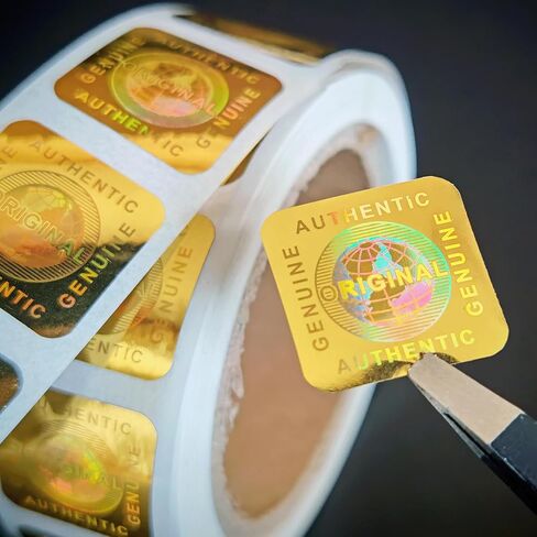 500pcs per roll Hologram Tamper Proof Stickers Original Genuine Product Seal Stickers Security Warranty Void Labels(0.6inch,Roll,Silver) in Saudi Arabia