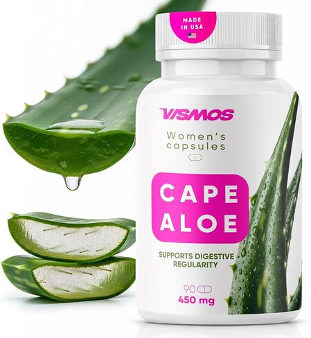 PREMIUM Cape Aloe Vera Capsules for Women – Natural Laxative & Daily Detox Cleanse for Gentle Constipation Relief & Gut Health Support – 450mg Aloe Ferox Leaf Powder – 90 Capsules - Made in USA in Saudi Arabia