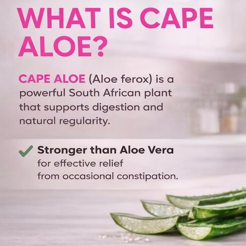PREMIUM Cape Aloe Vera Capsules for Women – Natural Laxative & Daily Detox Cleanse for Gentle Constipation Relief & Gut Health Support – 450mg Aloe Ferox Leaf Powder – 90 Capsules - Made in USA in Saudi Arabia