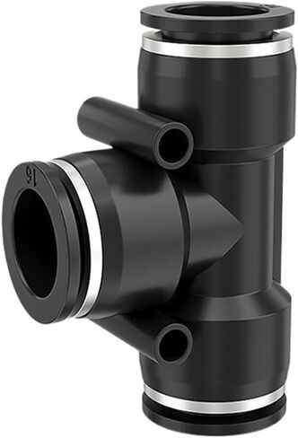Black pneumatic tracheal plastic quick tracheal plug connector T tee PE-4/6/8/10/12/14/16mm(MPE6) in Kuwait