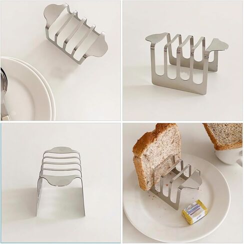 Stainless Steel Toast Rack Multi-functional Kitchen Accessory Stable Desktop Bread Holder for Toast and Cakes for Home Cafe Restaurant and Easy to Clean Design in Saudi Arabia