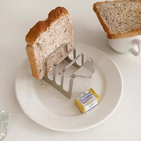 Stainless Steel Toast Rack Multi-functional Kitchen Accessory Stable Desktop Bread Holder for Toast and Cakes for Home Cafe Restaurant and Easy to Clean Design in Saudi Arabia