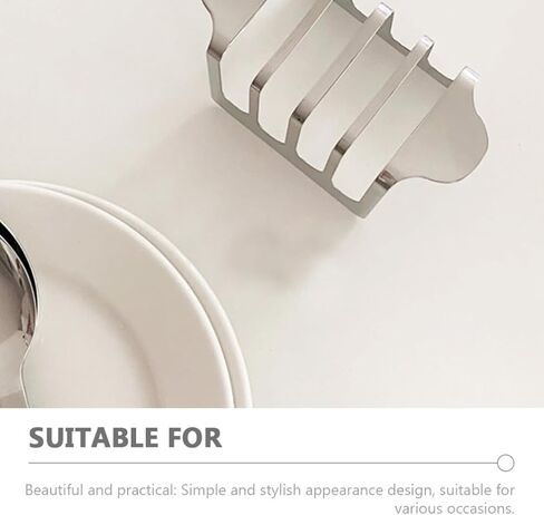 Stainless Steel Toast Rack Multi-functional Kitchen Accessory Stable Desktop Bread Holder for Toast and Cakes for Home Cafe Restaurant and Easy to Clean Design in Saudi Arabia