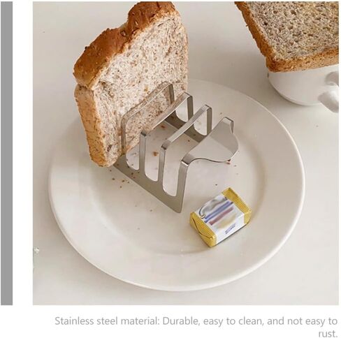 Stainless Steel Toast Rack Multi-functional Kitchen Accessory Stable Desktop Bread Holder for Toast and Cakes for Home Cafe Restaurant and Easy to Clean Design in Saudi Arabia