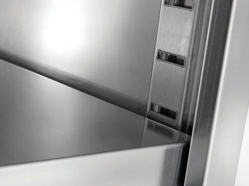 طاولة تحضير المطبخ المغلقة من الفولاذ المقاوم للصدأ من كراتوس مقاس 24 بوصة عمق × 36 عرض مع رف سفلي وبلاش باكسبلاش، طاولة عمل NSF للمطاعم - 16ga/304SS (32L-047) in Kuwait