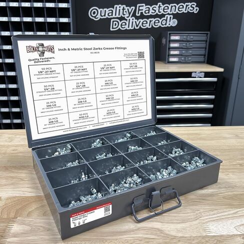 Inch and Metric Steel Zinc Clear Zerks Grease Fittings Assortment - 551 Pieces in Saudi Arabia