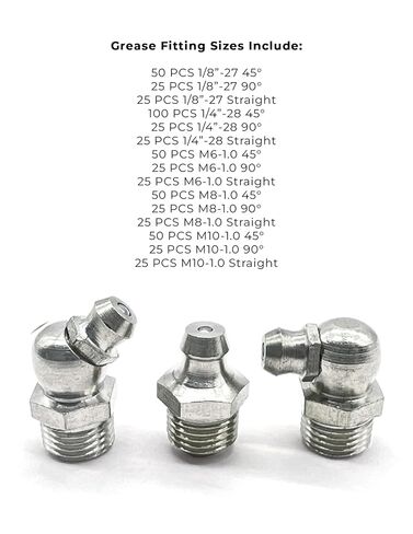 Inch and Metric Steel Zinc Clear Zerks Grease Fittings Assortment - 551 Pieces in Saudi Arabia