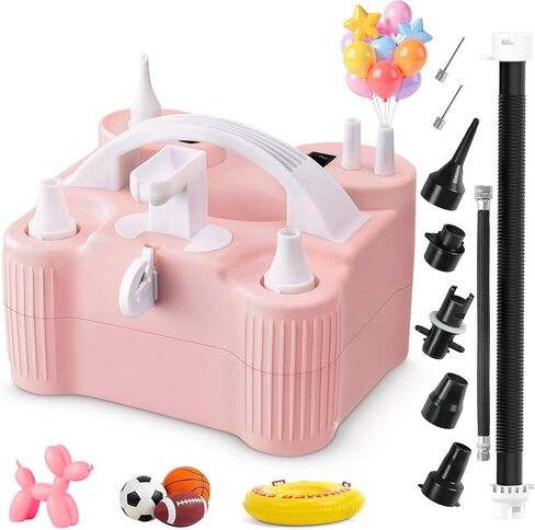 4-in-1 Electric Balloon Pump for All Balloons,Portable Dual Nozzle 600W Air Pump for Balloons,High Power Balloon Blower for Latex Foil 260q Mylar Balloon,Inflation Pool Float and Sports Balls in Saudi Arabia
