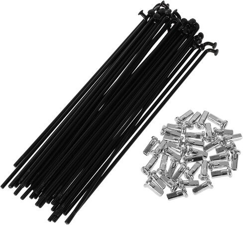 36 Set 12G Bicycle Spokes 155mm Bike Wheel Spokes 45 Steel Black in Saudi Arabia