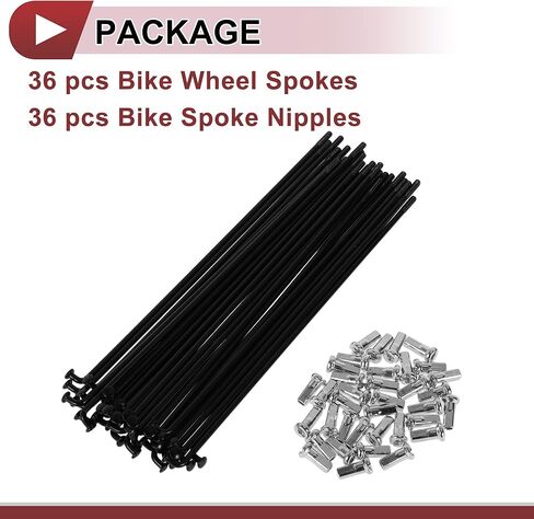 36 Set 12G Bicycle Spokes 155mm Bike Wheel Spokes 45 Steel Black in Saudi Arabia