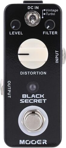Black Secret Mini Distortion Pedal for Electric Guitar – Dual Vintage/Turbo Modes, True Bypass, Aluminum Chassis in Kuwait