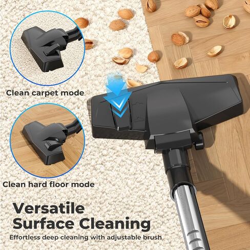مكانس كهربائية بعلبة 45 كيلو باسكال 1600 واط للمنزل، فلتر HEPA مزدوج، مكنسة كهربائية بدون كيس 4.5 كيو تي، مكنسة كهربائية بعلبة خفيفة الوزن للأرضيات الصلبة، السجاد، الحيوانات الأليفة، تنجيد البلاط، السيارة الزرقاء in Kuwait