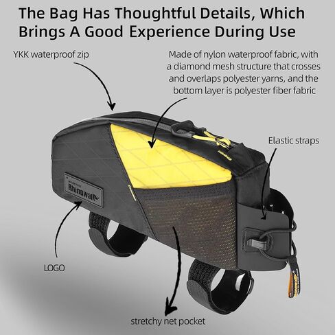 Top Tube Bike Bag Bicycle Frame Bag Front Bike Pouch Cycling Accessories Bike Pack for Gravel, MTB,Road Bike Two Mounting System(ALL BLACK) in Saudi Arabia