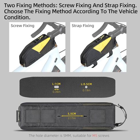 Top Tube Bike Bag Bicycle Frame Bag Front Bike Pouch Cycling Accessories Bike Pack for Gravel, MTB,Road Bike Two Mounting System(ALL BLACK) in Saudi Arabia