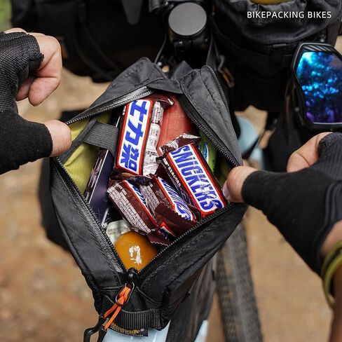 Top Tube Bike Bag Bicycle Frame Bag Front Bike Pouch Cycling Accessories Bike Pack for Gravel, MTB,Road Bike Two Mounting System(ALL BLACK) in Saudi Arabia
