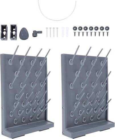 Cabilock 2pcs Pp أنبوب اختبار تجفيف الرف مختبر استنزاف الجرف 27-peg أحادية الجانب أنبوب بلاستيكي حامل حامل لتصريف الأواني الزجاجية للمختبر باللون الأسود in Saudi Arabia