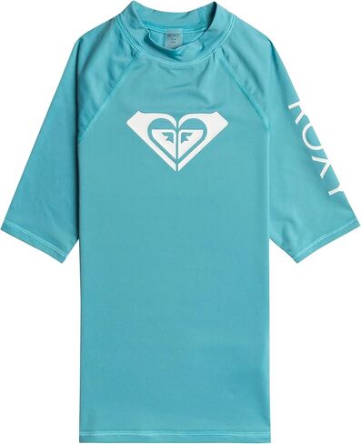Roxy Big Girls' Whole Hearted SS Rash Guard - Maui Blue - M in Saudi Arabia