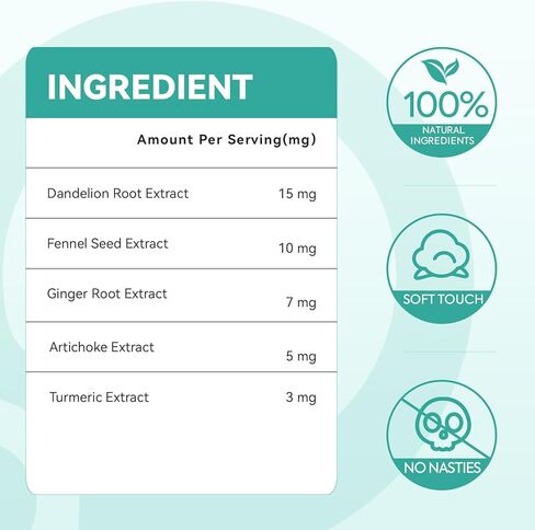 رقع غير منتفخة - رقعة صحية مع الهندباء والشمر والخرشوف والزنجبيل والكركم - دعم عشبي طبيعي للانتفاخ واحتباس الماء ودعم الجهاز الهضمي - 30 رقعة نباتية in Kuwait