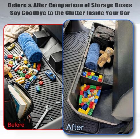 Rear Under Seat Concealed Storage Compartment Compatible with Tesla Cybertruck Accessories, Second Row Underseat Large Capacity Organizer [Interior Accessories], Black in Kuwait