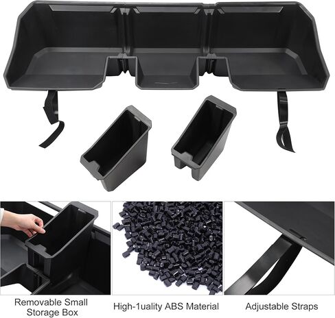 Rear Under Seat Concealed Storage Compartment Compatible with Tesla Cybertruck Accessories, Second Row Underseat Large Capacity Organizer [Interior Accessories], Black in Kuwait