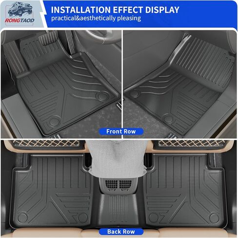 Rongtaod Fit 2022 2023 2024 KIA Carnival Cargo Mat Trunk Mats Cargo Liner TPE All Weather Back Seat Cover Protector KIA Carnival Accessories (Backrest Mats+Trunk Mat) in Kuwait