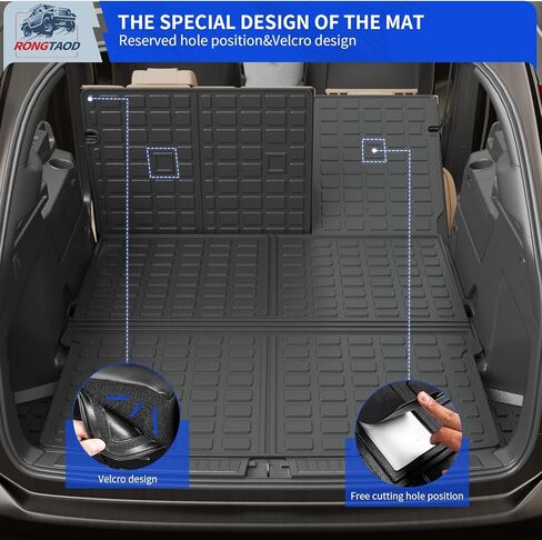 Rongtaod Fit 2022 2023 2024 KIA Carnival Cargo Mat Trunk Mats Cargo Liner TPE All Weather Back Seat Cover Protector KIA Carnival Accessories (Backrest Mats+Trunk Mat) in Kuwait