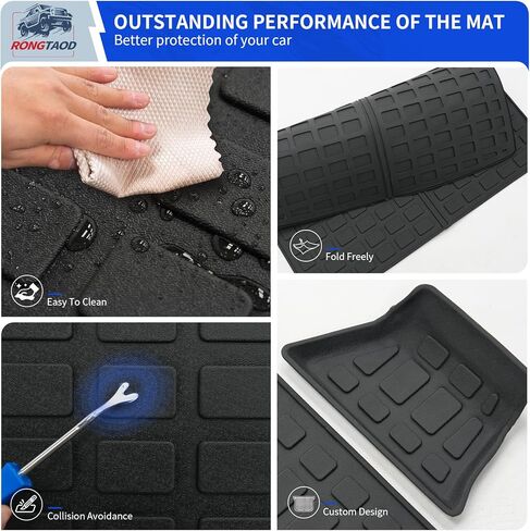 Rongtaod Fit 2022 2023 2024 KIA Carnival Cargo Mat Trunk Mats Cargo Liner TPE All Weather Back Seat Cover Protector KIA Carnival Accessories (Backrest Mats+Trunk Mat) in Kuwait