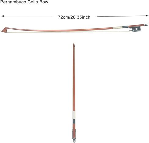 قوس التشيلو مقاس 4/4، خشب بيرنامبوكو، شكل دائري، وزن مثبت من النيكل الفضي 78-80 جم in Kuwait
