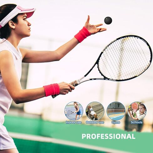 Homoyoyo 3pcs Squash Balls, Single Dot Rubber Racquet Balls for Practice and Skill Development, High Bounce Racquetball for Indoor and Outdoor Court Play Professional High Elasticity in Kuwait