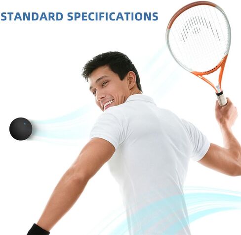 Homoyoyo 3pcs Squash Balls, Single Dot Rubber Racquet Balls for Practice and Skill Development, High Bounce Racquetball for Indoor and Outdoor Court Play Professional High Elasticity in Kuwait