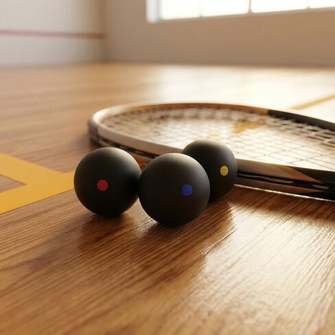 Homoyoyo 3pcs Squash Balls, Single Dot Rubber Racquet Balls for Practice and Skill Development, High Bounce Racquetball for Indoor and Outdoor Court Play Professional High Elasticity in Kuwait