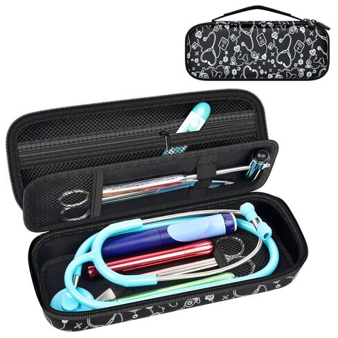 PAIYULE Stethoscope Case for 3M Littmann Classic III Monitoring/Lightweight II S.E/MDF Acoustica/Cardiology IV Diagnostic Stethoscopes, with Storage Divider for Doctor Nurse Accessories-BlackBox Only in Saudi Arabia
