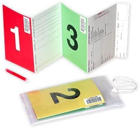 Smart Triage Tags Resupply - Contains 10 Smart Tags - Folding Design Allows reprioritizing of Casualties & Highly vizability of Patient Priority in Saudi Arabia