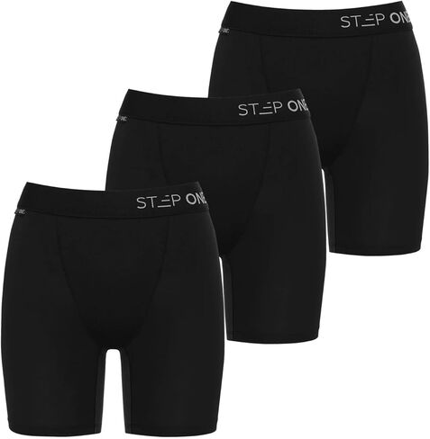 STEP ONE Womens Boxers Underwear, 3 Pack, Womens Underwear, Moisture-Wicking, Anti-Chafing Boxers in Kuwait