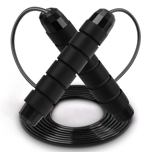 Jump Rope Adjustable Jump Ropes Tangle-Free Rapid Speed Jumping Rope with Ball Bearings for Fitness for Women Men Fitness, Home School Gym Exercise Slim Body in Saudi Arabia
