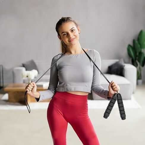 Jump Rope Adjustable Jump Ropes Tangle-Free Rapid Speed Jumping Rope with Ball Bearings for Fitness for Women Men Fitness, Home School Gym Exercise Slim Body in Saudi Arabia